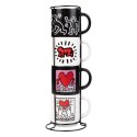 Keith Haring - Zestaw kubków ceramicznych ze stojakiem 300 ml 4 szt. Inny