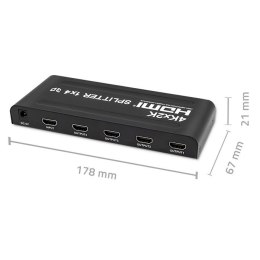QOLTEC ROZDZIELACZ SPLITTER 4XHDMI 4KX2K | 3.4GB/S Qoltec