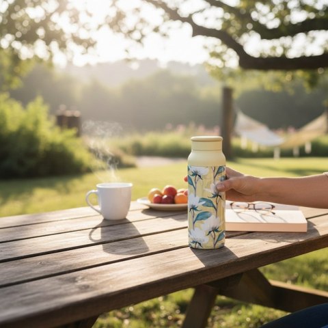 Quokka Echo - Butelka ze stali nierdzewnej 690 ml z silikonowym uchwytem (Magnolia) Quokka