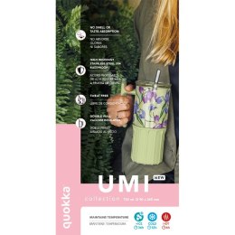 Quokka Umi - Kubek termiczny ze stali nierdzewnej 720 ml ze słomką i silikonową podstawką (Peachy Pink) Quokka