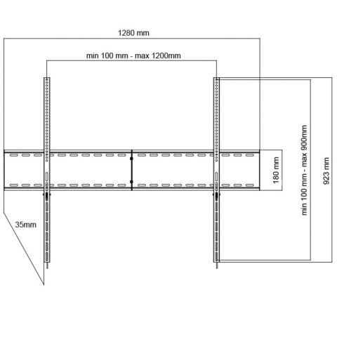 UCHWYT DO TV LCD/LED/MULTIMEDIA 70-120" 140KG AR-97XXL ART reg. Solid 35mm maxVESA 1200x900 ART