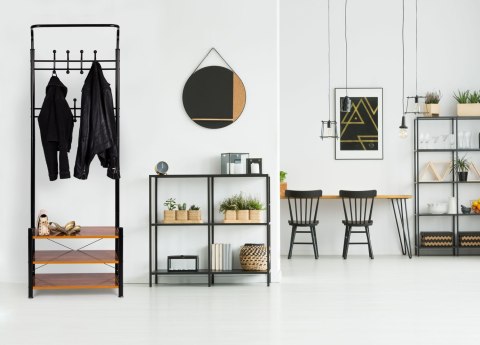 Wieszak stojący 18 haków z półkami na buty ModernHome ModernHome