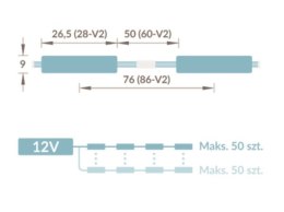 MINI LENS 2 0,48W 12V 8000K 183*140 IP67