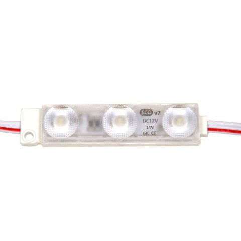 Moduł Led 3x2835 IP67 6500K 1W 12V 170° Z-ECO Lens