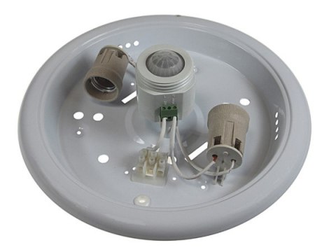 Plafon 2x40W E27 z czujnikiem PIR szkło frosted..