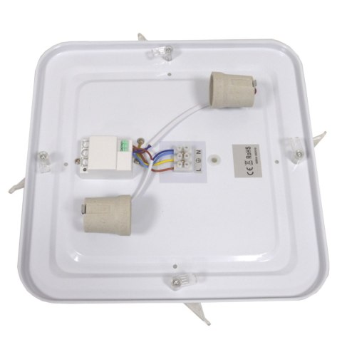 Plafon led Wilton 2*E27 czarny mikrofalowy czujn