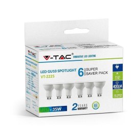 Żarówka LED V-TAC 4,5W GU10 SMD 110st mleczna szybka (opak. 6szt) VT-2225 6400K 400lm