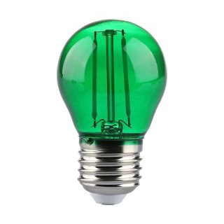 Żarówka LED V-TAC 2W filament E27 kulka G45 kolor VT-2132 Kolor Zielony 60lm