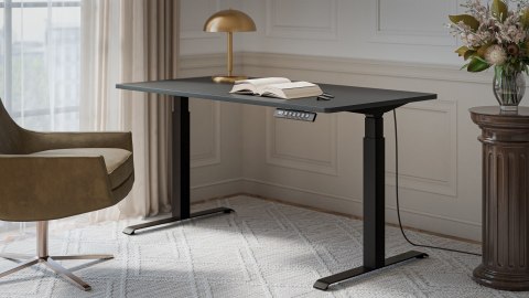 Biurko z elektryczną regulacją wysokości MOON LONG 150x80x72-120 czarny/antracyt Cama MEBLE