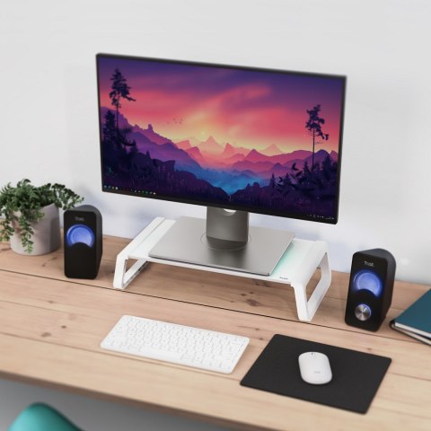 Podstawka pod monitor TRUST MONTA GLASS MONITOR STAND WHT (25351) Trust