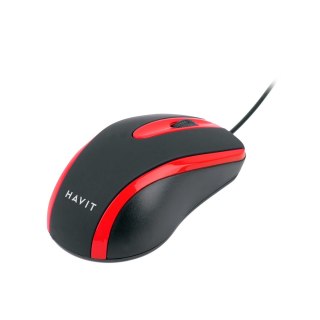 Mysz uniwersalna przewodowa Havit HV-MS753 (czarny/czerwony) HAVIT