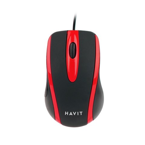 Mysz uniwersalna przewodowa Havit HV-MS753 (czarny/czerwony) HAVIT