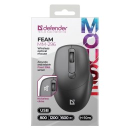DEFENDER MYSZ FEAM MM-296 RF SILENT CZARNA Defender