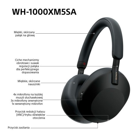 Słuchawki bezprzewodowe SONY WH-1000XM5SA Black Sony