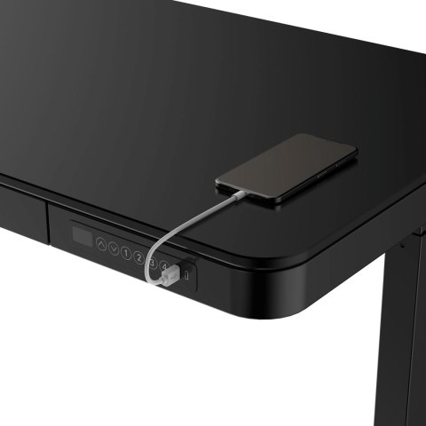 Activejet Biurko z elektryczną regulacją wysokości ET119W-C czarne. Wymiar blatu 140 x 70 cm. Activejet