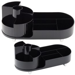 Organizer Wielofunkcyjny Na Kosmetyki Biurko Obrotowy Pojemny Czarny LEAN