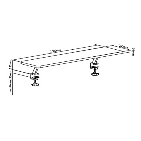 Półka do blatu na monitor Ergo Office, przykręcana, 13"~32", max 20kg, ER-409 Ergo Office
