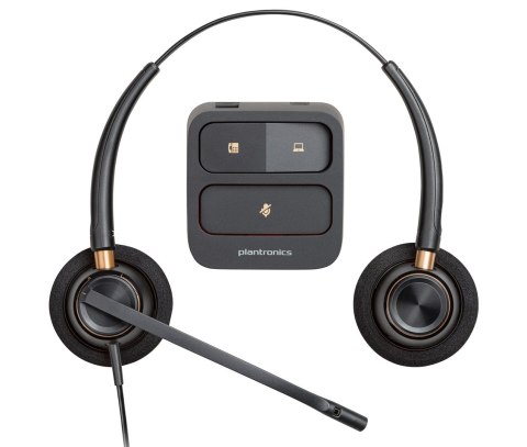 Słuchawki Poly EncorePro HW520 Binaural Wired Headset, USB-A, Black POLY