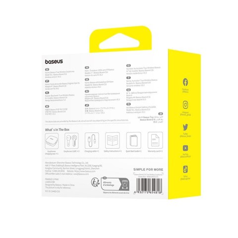 Słuchawki bezprzewodowe Baseus Bowie E16 niebieski Baseus