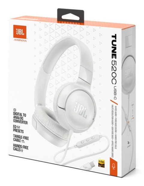 Słuchawki przewodowe JBL Tune 520 USB-C Biały JBL