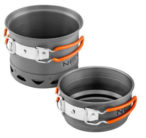 Garnki turystyczne 2 w 1 z radiatorem + torba NEO TOOLS