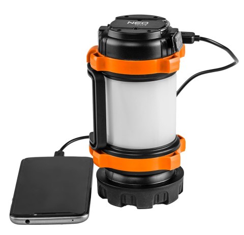 Lampa biwakowa akumulatorowa 800 lm powerbank 3 w 1 CREE T6 + SMD LED NEO TOOLS