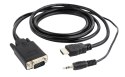 Adapter GEMBIRD A-HDMI-VGA-03-10 (HDMI M - D-Sub (VGA), Jack stereo 3,5 mm M; 3m; kolor czarny) GEMBIRD