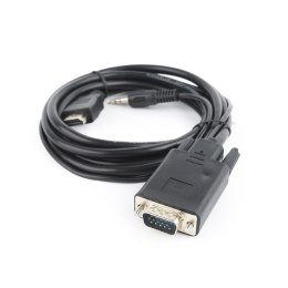 Adapter GEMBIRD A-HDMI-VGA-03-10 (HDMI M - D-Sub (VGA), Jack stereo 3,5 mm M; 3m; kolor czarny) GEMBIRD