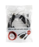 Adapter GEMBIRD A-HDMI-VGA-03-10 (HDMI M - D-Sub (VGA), Jack stereo 3,5 mm M; 3m; kolor czarny) GEMBIRD