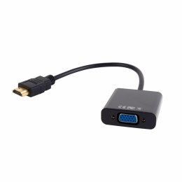 Adapter GEMBIRD A-HDMI-VGA-03 (HDMI M - D-Sub (VGA) F; 0,15m; kolor czarny) GEMBIRD