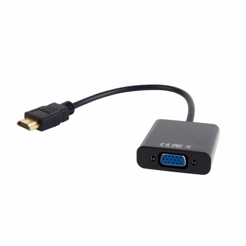 Adapter GEMBIRD A-HDMI-VGA-03 (HDMI M - D-Sub (VGA) F; 0,15m; kolor czarny) GEMBIRD
