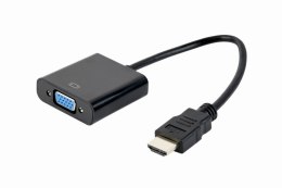 Adapter GEMBIRD A-HDMI-VGA-04 (HDMI M - D-Sub (VGA) F; 0,15m; kolor czarny) GEMBIRD