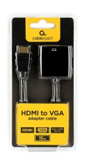 Adapter GEMBIRD A-HDMI-VGA-04 (HDMI M - D-Sub (VGA) F; 0,15m; kolor czarny) GEMBIRD