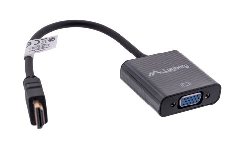 Adapter Lanberg AD-0017-BK (HDMI M - D-Sub (VGA) F; 0,20m; kolor czarny) Lanberg