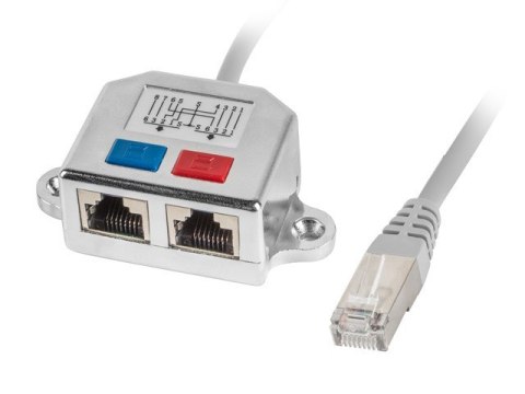 Adapter Lanberg AD-0026-S (RJ45 M - 2 x RJ45 F; kolor szary) Lanberg