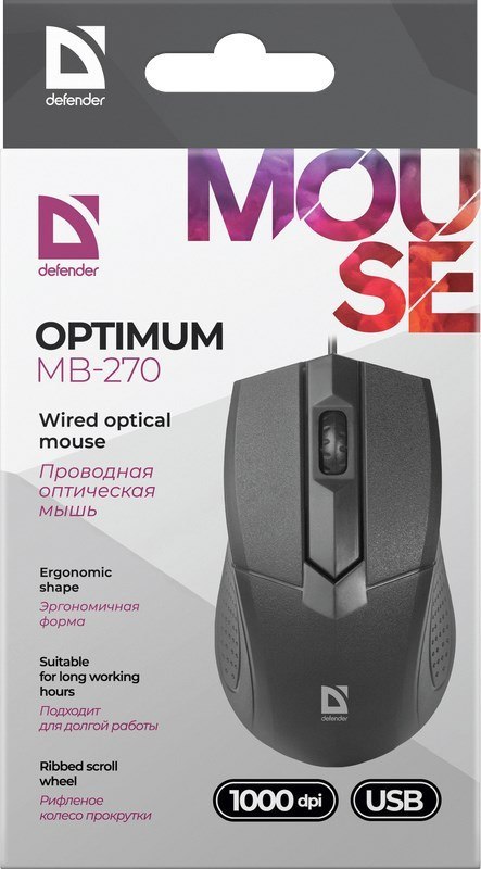 DEFENDER MYSZ OPTIMUM MB-270 OPTICAL 1000dpi 3P Defender