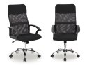 Fotel biurowy obrotowy oparcie siateczkowe czarny ModernHome