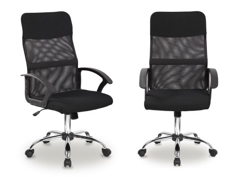 Fotel biurowy obrotowy oparcie siateczkowe czarny ModernHome