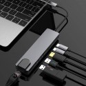 GEMBIRD MULTI ADAPTER USB TYPE-C 5W1 (USB AF AND TYPE-C HUB + HDMI + PD+LAN) SZARY GEMBIRD