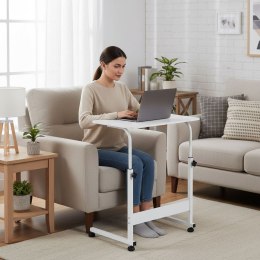 Mobilny stolik pod laptopa biurko dostawiane do fotela kanapy biały ModernHome ModernHome