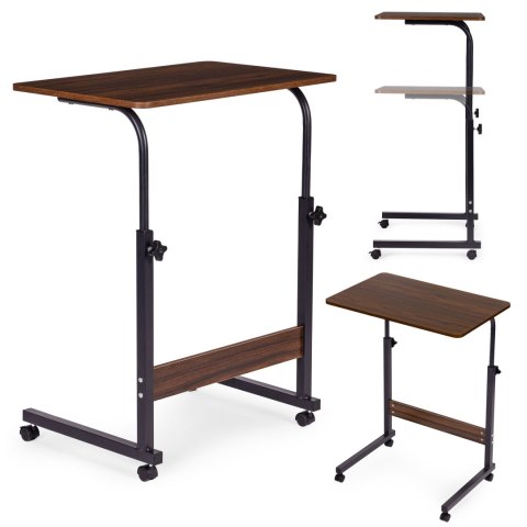 Mobilny stolik pod laptopa biurko dostawiane do fotela kanapy ciemny orzech ModernHome ModernHome