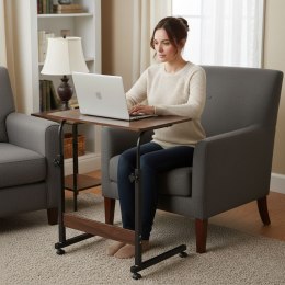 Mobilny stolik pod laptopa biurko dostawiane do fotela kanapy ciemny orzech ModernHome ModernHome