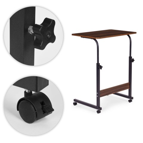 Mobilny stolik pod laptopa biurko dostawiane do fotela kanapy ciemny orzech ModernHome ModernHome