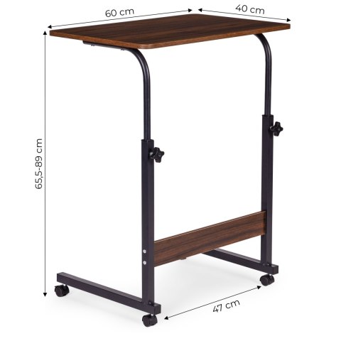Mobilny stolik pod laptopa biurko dostawiane do fotela kanapy ciemny orzech ModernHome ModernHome
