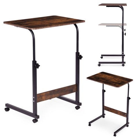 Mobilny stolik pod laptopa biurko dostawiane do fotela postarzany orzech ModernHome ModernHome