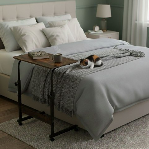 Mobilny stolik pod laptopa biurko dostawiane do fotela postarzany orzech ModernHome ModernHome