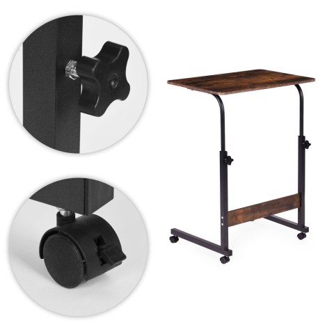 Mobilny stolik pod laptopa biurko dostawiane do fotela postarzany orzech ModernHome ModernHome