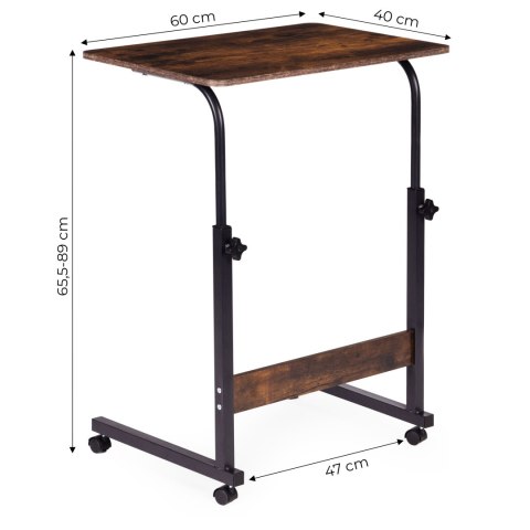 Mobilny stolik pod laptopa biurko dostawiane do fotela postarzany orzech ModernHome ModernHome