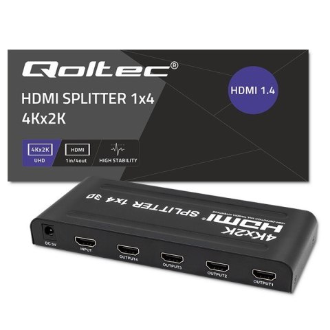 QOLTEC ROZDZIELACZ SPLITTER 4XHDMI 4KX2K | 3.4GB/S Qoltec
