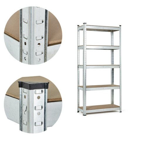 Regał magazynowy 180x90x40 cm stal galwanizowana 5 półek 875 kg ModernHome ModernHome